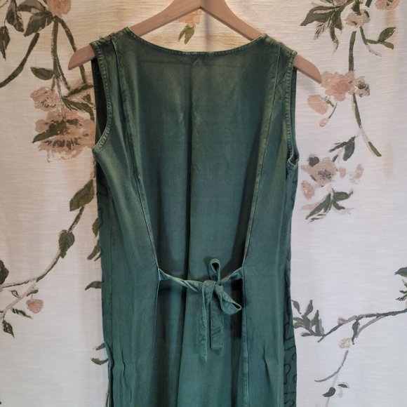 Women's Green Tie-dye & Embroidered Bohemian Elephant Dress One Size - Picture 10 of 10
